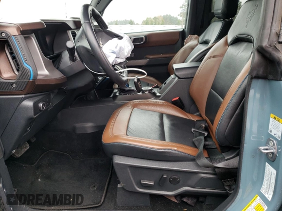 2022 Ford Bronco with VIN 1FMDE5DH7NLB59776, listed as a Copart auction lot 84913034 with 35,035 mi miles and Salvage Title. Bid and sale history available at DreamBid. Image 7.