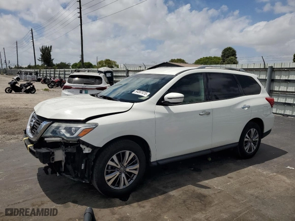 2017 Nissan Pathfinder SV with VIN 5N1DR2MN5HC633379, listed as a Copart auction lot 54587415 with 96,826 mi miles and Salvage Title. Bid and sale history available at carsss.com. Image 1.