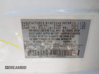 2025 Nissan Sentra SV z VIN 3N1AB8CVXSY205535, wystawiony jako IAAI lot #42012313 z przebiegiem 5460 mil mil oraz . Historia ofert i sprzedaży dostępna na DreamBid. Obrazek 9.