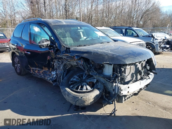 2020 Nissan Pathfinder S with VIN 5N1DR2AN0LC647977, listed as a IAAI auction lot 41442581 with 27,202 mi miles. Bid and sale history available at carsss.com. Image 1.