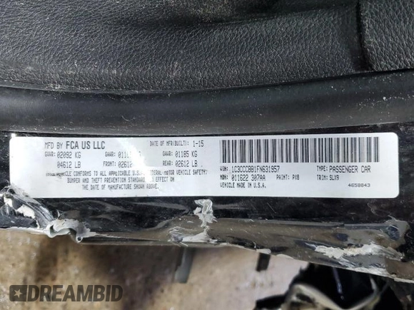 2015 Chrysler 200 S z VIN 1C3CCCBB1FN631957, wystawiony jako Copart lot #59207135 z przebiegiem Nie podano mil oraz Szkoda całkowita • Salvage title. Historia ofert i sprzedaży dostępna na DreamBid. Obrazek 12.