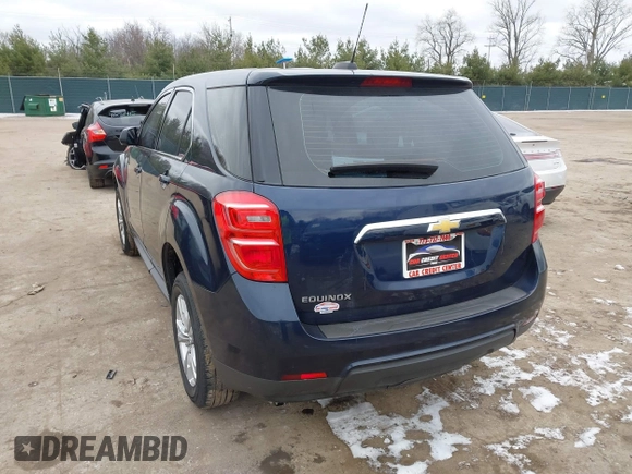 2017 Chevrolet Equinox LS with VIN 2GNALBEK7H1515179, listed as a IAAI auction lot 41258016 with 106,202 mi miles. Bid and sale history available at carsss.com. Image 3.