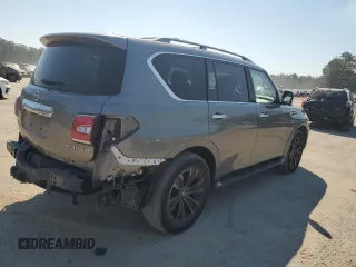 2017 Nissan Armada Platinum with VIN JN8AY2NE2H9707853, listed as a Copart auction lot 46654655 with 69,106 mi miles and Clean Title. Bid and sale history available at carsss.com. Image 3.