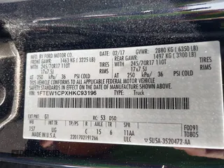 2017 Ford F-150 XL with VIN 1FTEW1CPXHKC93196, listed as a IAAI auction lot 42739550 with 184,046 mi miles and . Bid and sale history available at DreamBid. Image 9.