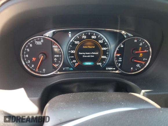 2019 GMC Acadia Denali with VIN 1GKKNXLS8KZ238312, listed as a Copart auction lot 55980115 with 57,994 mi miles and Salvage title. Bid and sale history available at DreamBid. Image 9.