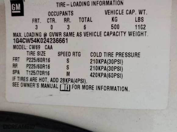 2002 Buick Park Avenue with VIN 1G4CW54K024236661, listed as a Copart auction lot 44067065 with 148249 miles and Salvage Title. Bid and sale history available at carsss.com. Image 12.