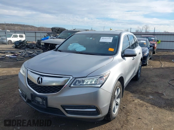 2016 Acura MDX with VIN 5FRYD3H25GB003842, listed as a IAAI auction lot 41337119 with 90,861 mi miles. Bid and sale history available at carsss.com. Image 6.