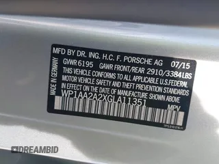 2016 Porsche Cayenne с VIN WP1AA2A2XGLA11351, выставлен на аукционе IAAI как лот 42719210 с пробегом 75 250 миль миль и . История ставок и продаж доступна на DreamBid. Изображение 9.