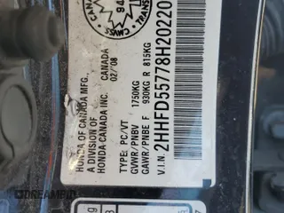 2008 Acura CSX Technology z VIN 2HHFD55778H202209, wystawiony jako Copart lot #75446534 z przebiegiem 127 497 mil mil oraz Szkody całkowita. Historia ofert i sprzedaży dostępna na DreamBid. Obrazek 12.