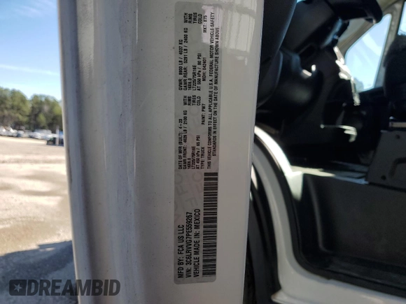 2023 Ram ProMaster Cargo with VIN 3C6LRVVG7PE559267, listed as a Copart auction lot 86912214 with 19,343 mi miles and Clean Title. Bid and sale history available at DreamBid. Image 14.