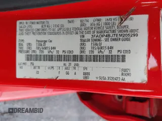 2014 Ford Fiesta SE with VIN 3FADP4BJ7EM205299, listed as a IAAI auction lot 42109032 with 145,797 mi miles. Bid and sale history available at carsss.com. Image 9.