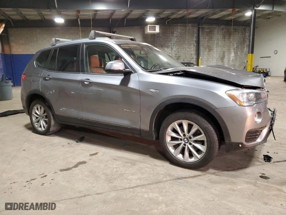 2016 BMW X3 xDrive28i with VIN 5UXWX9C57G0D69631, listed as a Copart auction lot 47938325 with 105,540 mi miles and Salvage Title. Bid and sale history available at carsss.com. Image 4.