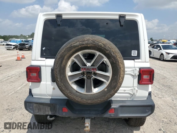 2019 Jeep Wrangler Unlimited Sahara with VIN 1C4HJXEG4KW577094, listed as a Copart auction lot 55409845 with 155,540 mi miles and Salvage title. Bid and sale history available at DreamBid. Image 6.