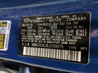 2020 Hyundai Tucson SEL z VIN KM8J3CAL8LU109479, wystawiony jako Copart lot #53992285 z przebiegiem 38 933 mil mil oraz Czysty tytuł • Clean title. Historia ofert i sprzedaży dostępna na DreamBid. Obrazek 13.