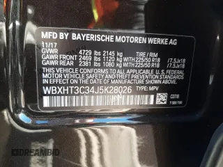 2018 BMW X1 xDrive28i with VIN WBXHT3C34J5K28026, listed as a Copart auction lot 73421382 with 54,327 mi miles. Bid and sale history available at carsss.com. Image 12.
