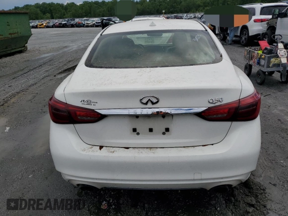 2018 Infiniti Q50 Luxe z VIN JN1EV7APXJM360210, wystawiony jako Copart lot #59193045 z przebiegiem 174 679 mil mil oraz Czysty tytuł • Clean title. Historia ofert i sprzedaży dostępna na DreamBid. Obrazek 6.