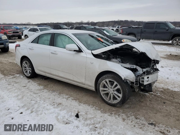 2020 Cadillac CT4 Luxury with VIN 1G6DE5RK9L0135408, listed as a Copart auction lot 44968675 with 19,706 mi miles and Salvage Title. Bid and sale history available at carsss.com. Image 4.