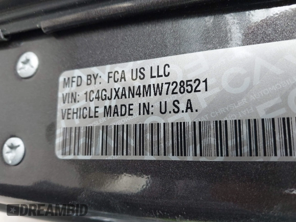 2021 Jeep Wrangler Sport S with VIN 1C4GJXAN4MW728521, listed as a IAAI auction lot 41253170 with 11,368 mi miles and . Bid and sale history available at DreamBid. Image 9.
