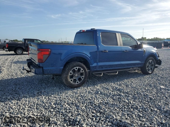 2024 Ford F-150 STX with VIN 1FTEW2KP2RKF00866, listed as a Copart auction lot 51946815 with 6,734 mi miles and Salvage Title. Bid and sale history available at carsss.com. Image 3.