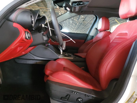 2019 Alfa Romeo Giulia Ti Sport with VIN ZARFAMBN7K7606337, listed as a Copart auction lot 62348415 with 43,709 mi miles and Salvage title. Bid and sale history available at DreamBid. Image 7.