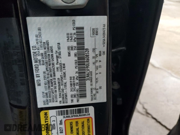 2020 Lincoln MKZ Reserve с VIN 3LN6L5F90LR608539, выставлен на аукционе Copart как лот 75847974 с пробегом 19 209 миль миль и Списание • Salvage title. История ставок и продаж доступна на DreamBid. Изображение 13.