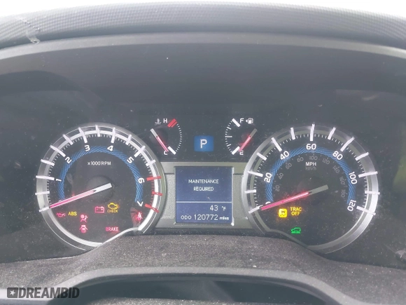 2019 Toyota 4Runner SR5 with VIN JTEBU5JR2K5647749, listed as a IAAI auction lot 41669287 with 120,772 mi miles. Bid and sale history available at carsss.com. Image 7.