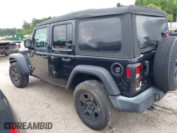 2019 Jeep Wrangler Unlimited Sport S with VIN 1C4HJXDG1KW603345, listed as a IAAI auction lot 42474523 with 90,048 mi miles and . Bid and sale history available at DreamBid. Image 3.