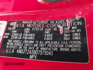 2013 Kia Soul with VIN KNDJT2A58D7571041, listed as a IAAI auction lot 41429547 with 137,573 mi miles and . Bid and sale history available at DreamBid. Image 9.
