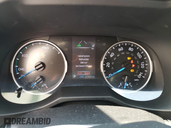 2021 Toyota RAV4 Hybrid LE with VIN 4T3LWRFV7MU029922, listed as a Copart auction lot 60116075 with 37,547 mi miles and Salvage title. Bid and sale history available at DreamBid. Image 9.