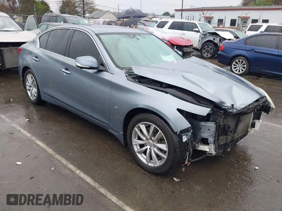 2015 Infiniti Q50 Premium with VIN JN1BV7AR4FM393974, listed as a IAAI auction lot 41874345 with 148,228 mi miles. Bid and sale history available at carsss.com. Image 1.
