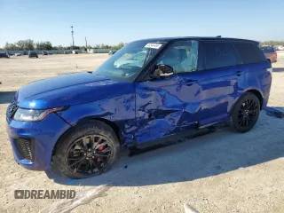 2020 Land Rover Range Rover Sport SVR with VIN SALWZ2RE2LA746158, listed as a Copart auction lot 46848485 with 15,320 mi miles and Salvage Title. Bid and sale history available at carsss.com. Image 1.