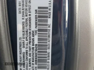 2002 Subaru Legacy L with VIN 4S3BH635327304235, listed as a Copart auction lot 53346715 with 194,334 mi miles and Salvage title. Bid and sale history available at DreamBid. Image 12.