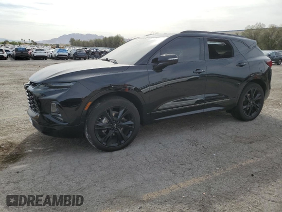 2021 Chevrolet Blazer RS z VIN 3GNKBERSXMS581453, wystawiony jako Copart lot #52261965 z przebiegiem 74 137 mil mil oraz Szkoda całkowita • Salvage title. Historia ofert i sprzedaży dostępna na DreamBid. Obrazek 1.