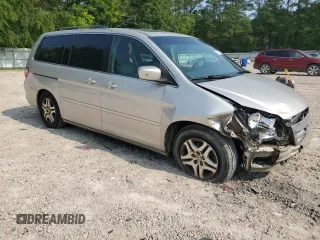 2006 Honda Odyssey EX-L with VIN 5FNRL38706B037805, listed as a Copart auction lot 57390365 with 219,554 mi miles and Salvage title. Bid and sale history available at DreamBid. Image 4.
