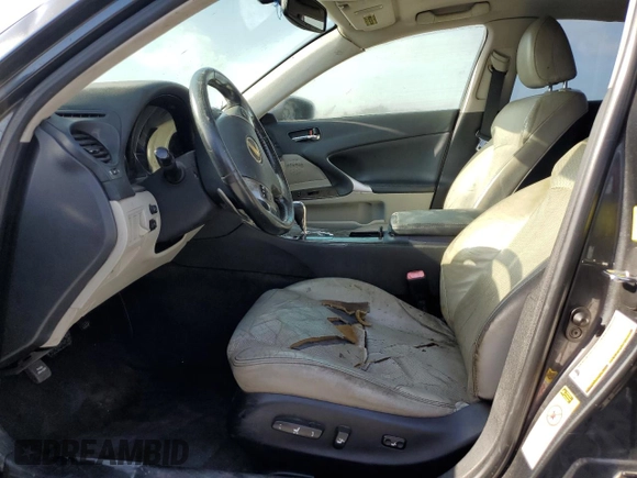 2011 Lexus IS 250 with VIN JTHBF5C24B5138890, listed as a Copart auction lot 55351905 with 263,022 mi miles and Salvage Title. Bid and sale history available at DreamBid. Image 7.