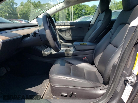 2022 Tesla Model 3 Long Range with VIN 5YJ3E1EB5NF105785, listed as a Copart auction lot 61304654 with 37,306 mi miles and Salvage Title. Bid and sale history available at DreamBid. Image 7.