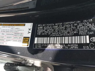 2023 Toyota Prius LE with VIN JTDACAAUXP3008201, listed as a IAAI auction lot 41824469 with 27,864 mi miles and . Bid and sale history available at carsss.com. Image 9.