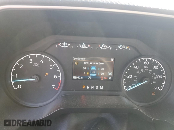 2021 Ford F-150 XL with VIN 1FTMF1CP5MKE21303, listed as a Copart auction lot 56406605 with 93,906 mi miles and Salvage title. Bid and sale history available at DreamBid. Image 9.