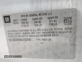 2014 Chevrolet Sonic LT с VIN 1G1JC5SH6E4153549, выставлен на аукционе IAAI как лот 41675769 с пробегом 149 038 миль миль и . История ставок и продаж доступна на DreamBid. Изображение 9.