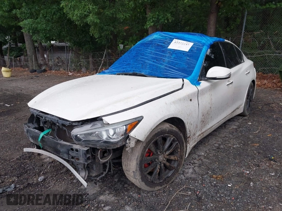 2014 Infiniti Q50 Premium with VIN JN1BV7AP4EM691857, listed as a IAAI auction lot 42372219 with 177,021 mi miles and . Bid and sale history available at DreamBid. Image 2.