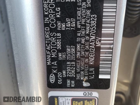 2021 Kia Seltos S with VIN KNDEU2AA7M7053823, listed as a Copart auction lot 49922315 with 51,701 mi miles and Salvage Title. Bid and sale history available at DreamBid. Image 12.