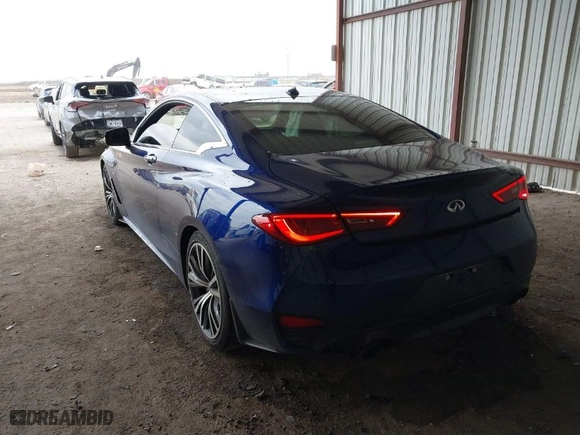 2018 Infiniti Q60 3.0t LUXE with VIN JN1EV7EK0JM340059, listed as a IAAI auction lot 41165109 with 50,751 mi miles. Bid and sale history available at carsss.com. Image 3.
