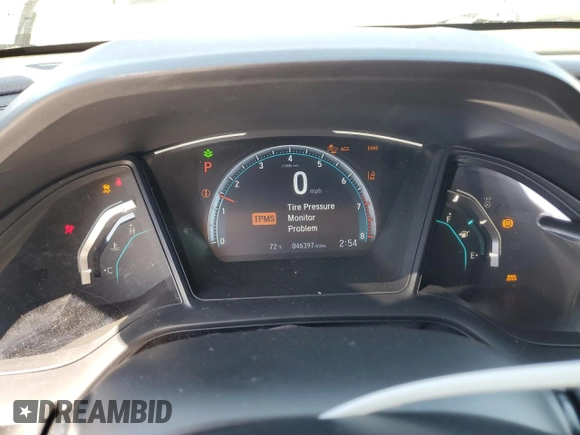 2019 Honda Civic LX with VIN 19XFC2F68KE003117, listed as a Copart auction lot 53500705 with 46,397 mi miles and Salvage Title. Bid and sale history available at DreamBid. Image 9.