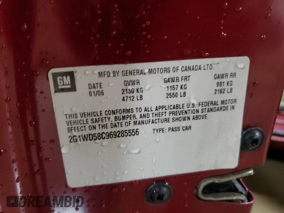 2006 Chevrolet Impala SS with VIN 2G1WD58C969285556, listed as a Copart auction lot 46403665 with 117,982 mi miles and Salvage Title. Bid and sale history available at DreamBid. Image 12.