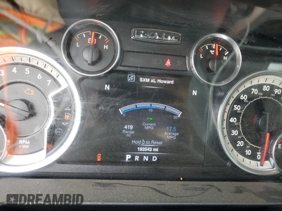 2016 Ram 1500 Big Horn with VIN 3C6RR7LT0GG194778, listed as a Copart auction lot 58762295 with 193,543 mi miles and Salvage title. Bid and sale history available at DreamBid. Image 9.