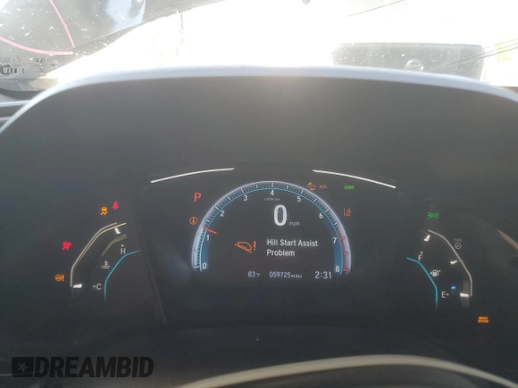 2019 Honda Civic Sedan LX with VIN 2HGFC2F63KH576061, listed as a Copart auction lot 53490125 with 59,725 mi miles and Non Repairable. Bid and sale history available at carsss.com. Image 9.