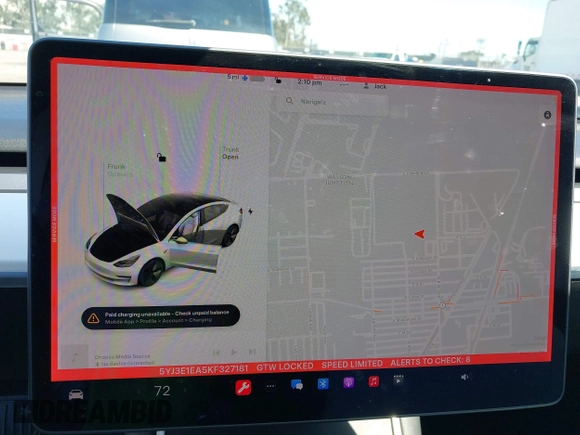 2019 Tesla Model 3 Mid Range with VIN 5YJ3E1EA5KF327181, listed as a IAAI auction lot 41860943 with 157,335 mi miles and . Bid and sale history available at DreamBid. Image 18.