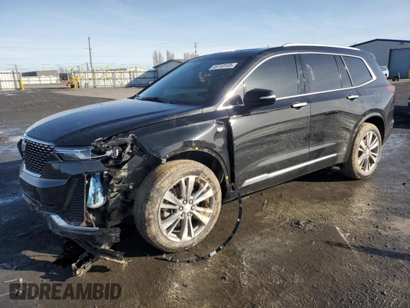 2024 Cadillac XT6 AWD Premium Luxury with VIN 1GYKPDRS4RZ709047, listed as a Copart auction lot 46753105 with 17,108 mi miles and Salvage Title. Bid and sale history available at carsss.com. Image 1.