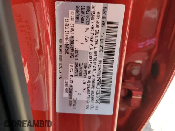 2018 Mazda CX-3 Sport with VIN JM1DKDB7XJ0316259, listed as a Copart auction lot 74517804 with 32,885 mi miles and Salvage Title. Bid and sale history available at DreamBid. Image 14.