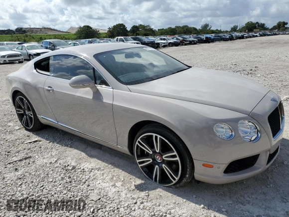 2014 Bentley Continental GT with VIN SCBFT7ZA7EC094358, listed as a Copart auction lot 42711585 with 19,779 mi miles and Salvage Title. Bid and sale history available at DreamBid. Image 4.